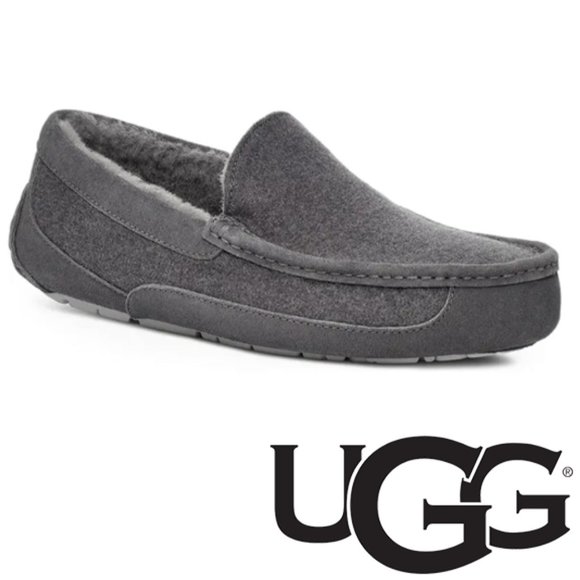 Like new! Men\'s UGG Gray Wool/Suede Ascot UGGpure Lined Slipper - sz. 11 main image 5